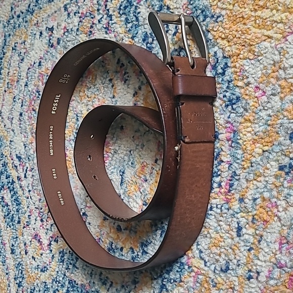 FOSSIL Dacey Brown Leather Belt - Picture 1 of 8